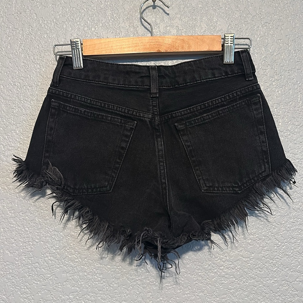 Topshop Black Studded Denim Shorts - Picture 5 of 6